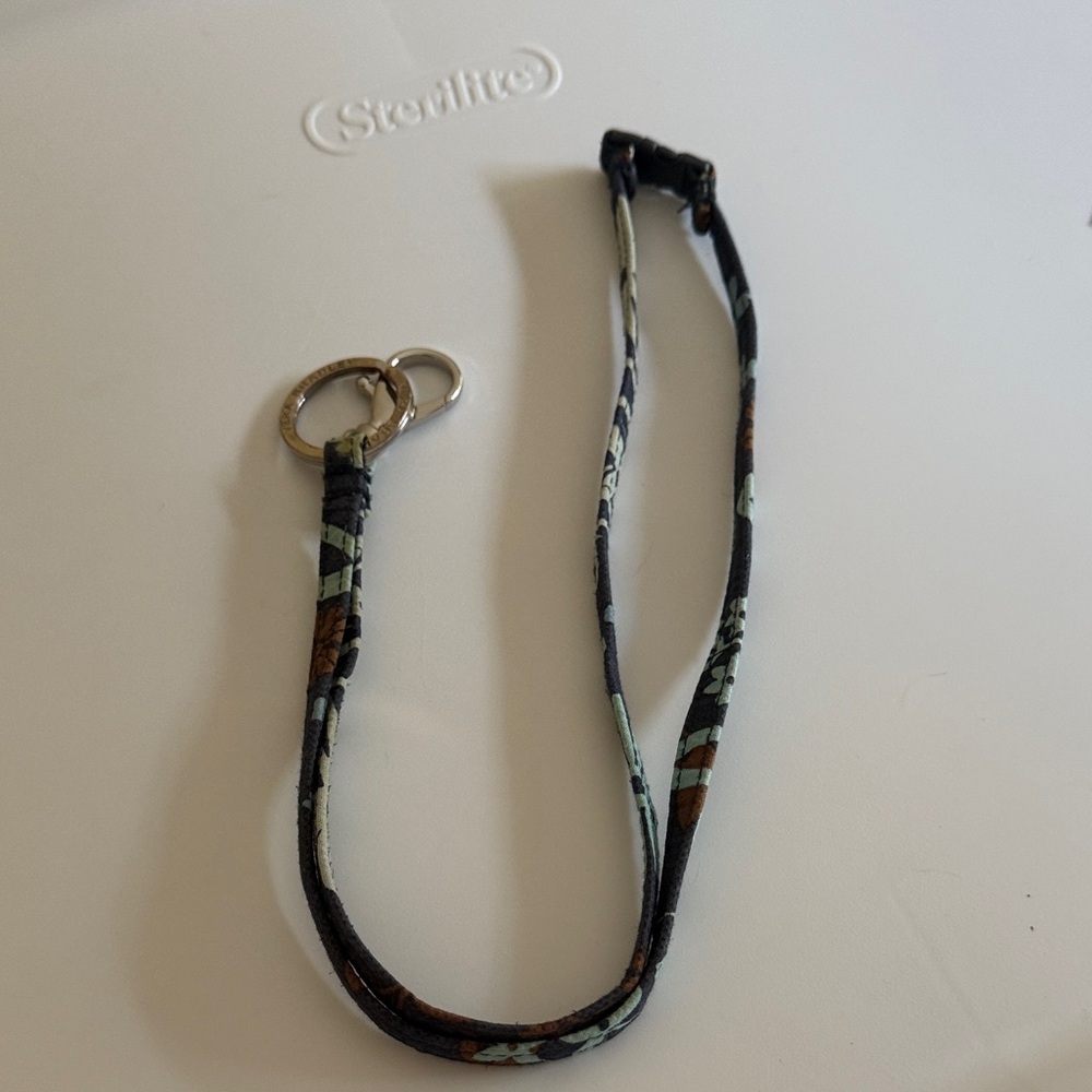 Vera Bradley Blue and Brown Patterned Lanyard